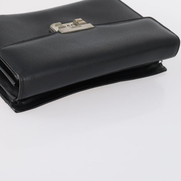 BALLY Shoulder Bag Leather Nylon PVC 4 Set Black Brown Auth bs30281