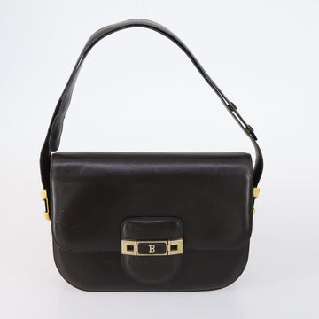 BALLY Shoulder Bag Leather Nylon PVC 4 Set Black Brown Auth bs30281 - 0