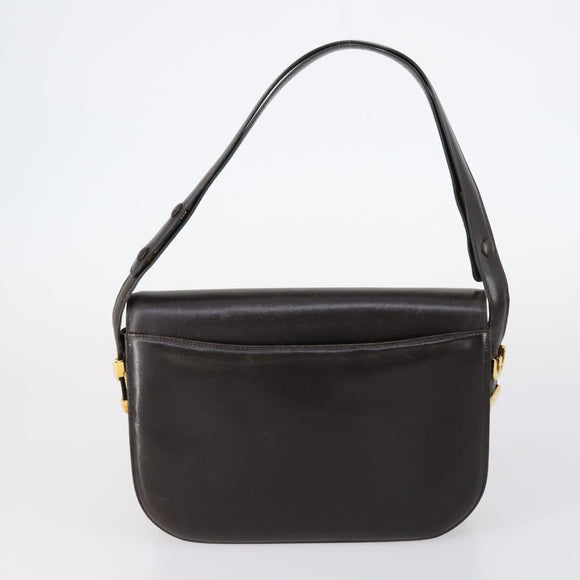 BALLY Shoulder Bag Leather Nylon PVC 4 Set Black Brown Auth bs30281