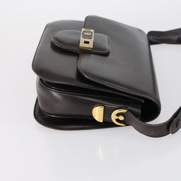 BALLY Shoulder Bag Leather Nylon PVC 4 Set Black Brown Auth bs30281