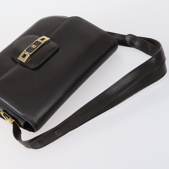 BALLY Shoulder Bag Leather Nylon PVC 4 Set Black Brown Auth bs30281