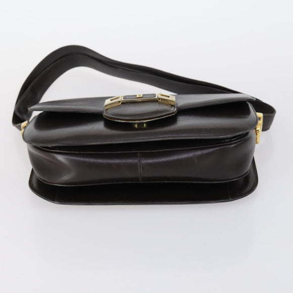 BALLY Shoulder Bag Leather Nylon PVC 4 Set Black Brown Auth bs30281