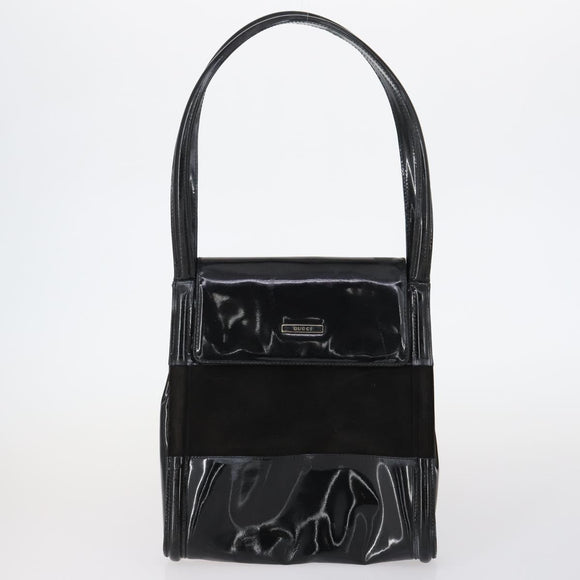 GUCCI Tote Bag Suede Canvas Nylon 4 Set Black Ivory Auth bs30282