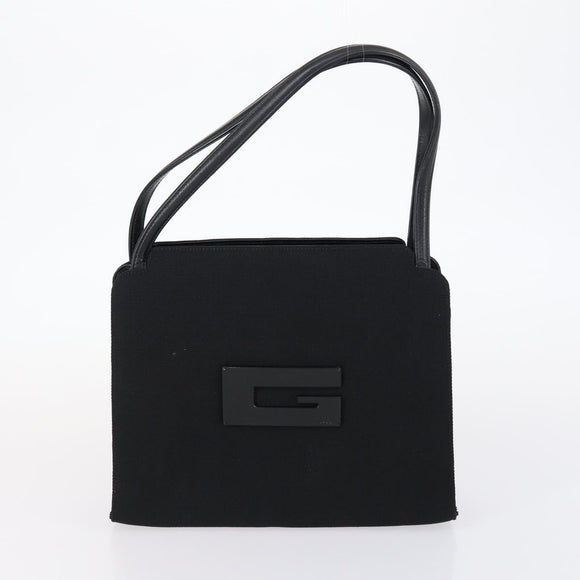 GUCCI Tote Bag Suede Canvas Nylon 4 Set Black Ivory Auth bs30282