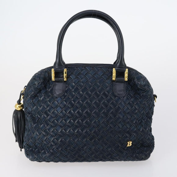 BALLY Tote Bag Leather Canvas Nylon 4 Set Black Ivory Navy Auth bs30284