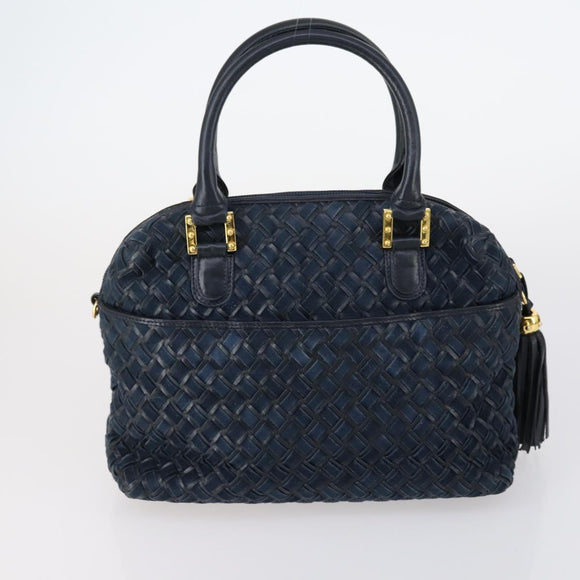 BALLY Tote Bag Leather Canvas Nylon 4 Set Black Ivory Navy Auth bs30284