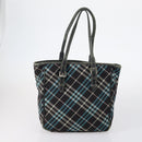 BURBERRY Nova Check Tote Bag PVC Nylon Canvas 5 Set Beige Navy Auth bs30285-12