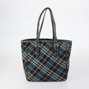 BURBERRY Nova Check Tote Bag PVC Nylon Canvas 5 Set Beige Navy Auth bs30285-13