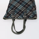 BURBERRY Nova Check Tote Bag PVC Nylon Canvas 5 Set Beige Navy Auth bs30285-14