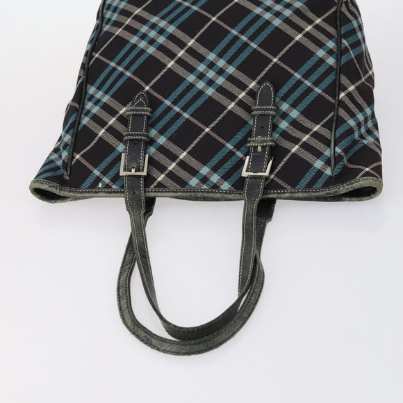 BURBERRY Nova Check Tote Bag PVC Nylon Canvas 5 Set Beige Navy Auth bs30285