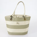 BURBERRY Nova Check Tote Bag PVC Nylon Canvas 5 Set Beige Navy Auth bs30285-18