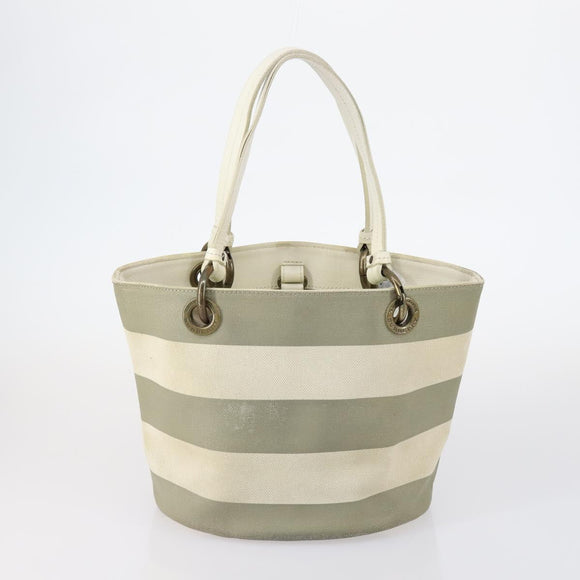 BURBERRY Nova Check Tote Bag PVC Nylon Canvas 5 Set Beige Navy Auth bs30285