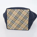 BURBERRY Nova Check Tote Bag PVC Nylon Canvas 5 Set Beige Navy Auth bs30285-29