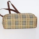 BURBERRY Nova Check Tote Bag PVC Nylon Canvas 5 Set Beige Navy Auth bs30285-5