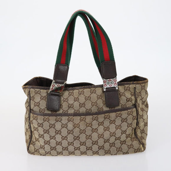 GUCCI GG Canvas Web Sherry Line Bag PVC Nylon 5 Set Red Beige Auth bs30286