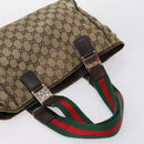 GUCCI GG Canvas Web Sherry Line Bag PVC Nylon 5 Set Red Beige Auth bs30286-20