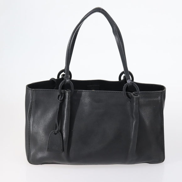 GUCCI Web Sherry Line Hand Bag Leather Nylon 5 Set Black Khaki Auth bs30287