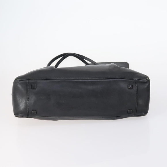 GUCCI Web Sherry Line Hand Bag Leather Nylon 5 Set Black Khaki Auth bs30287