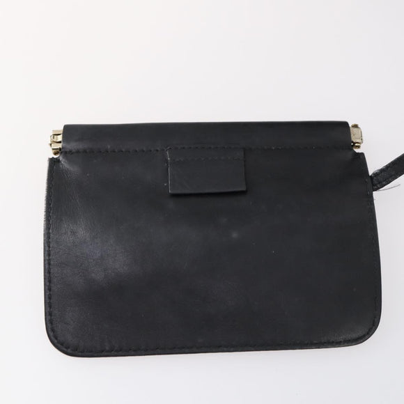 GUCCI Web Sherry Line Hand Bag Leather Nylon 5 Set Black Khaki Auth bs30287