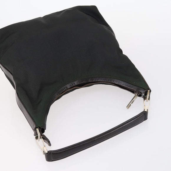 GUCCI Web Sherry Line Hand Bag Leather Nylon 5 Set Black Khaki Auth bs30287