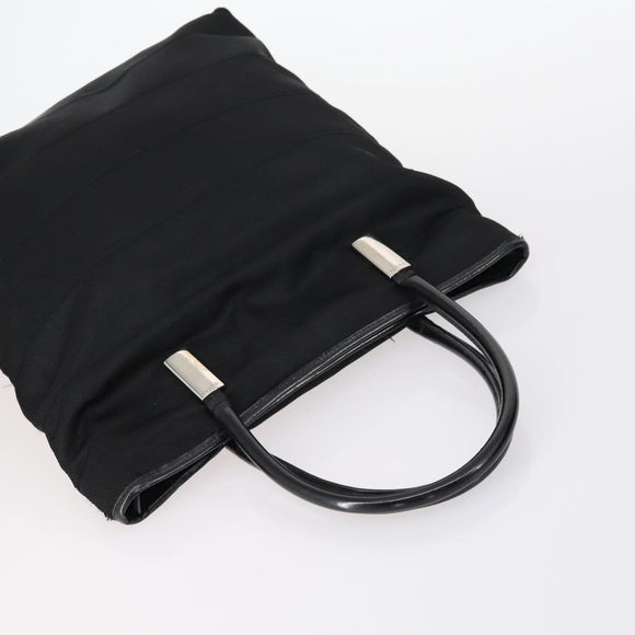 GUCCI Web Sherry Line Hand Bag Leather Nylon 5 Set Black Khaki Auth bs30287