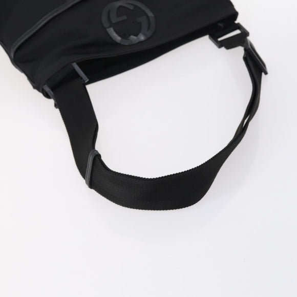 GUCCI Web Sherry Line Hand Bag Leather Nylon 5 Set Black Khaki Auth bs30287