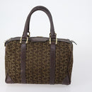 CELINE C Macadam Canvas Hand Bag PVC 3 Set Navy Brown Auth bs30288-10