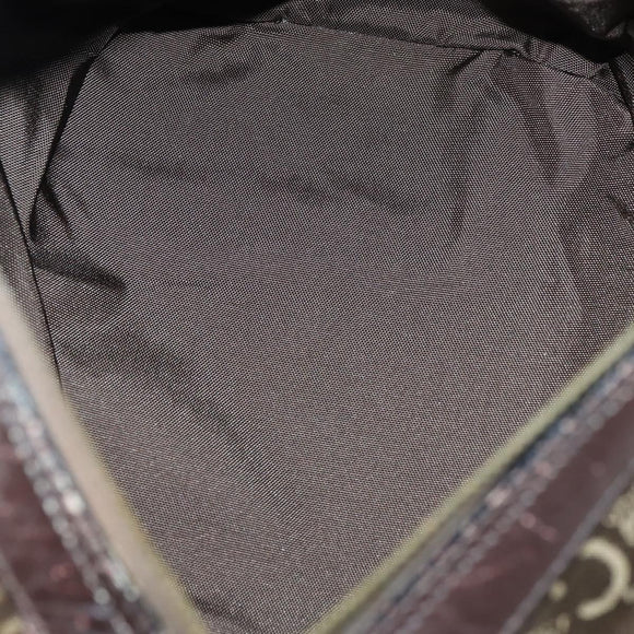 CELINE C Macadam Canvas Hand Bag PVC 3 Set Navy Brown Auth bs30288