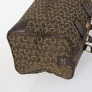 CELINE C Macadam Canvas Hand Bag PVC 3 Set Navy Brown Auth bs30288-18