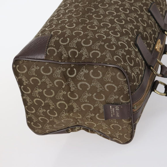 CELINE C Macadam Canvas Hand Bag PVC 3 Set Navy Brown Auth bs30288