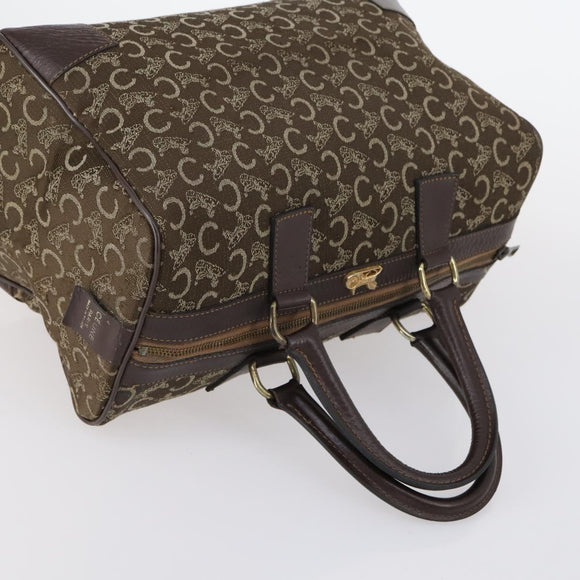 CELINE C Macadam Canvas Hand Bag PVC 3 Set Navy Brown Auth bs30288