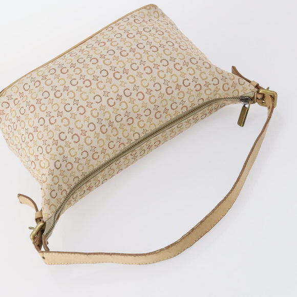 CELINE C Macadam Canvas Bag Nylon PVC Canvas Suede 4 Set Beige Auth bs30289