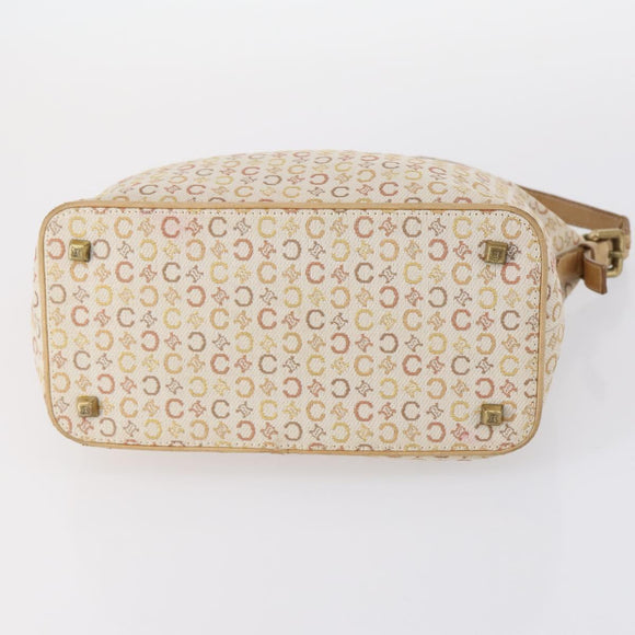 CELINE C Macadam Canvas Bag Nylon PVC Canvas Suede 4 Set Beige Auth bs30289