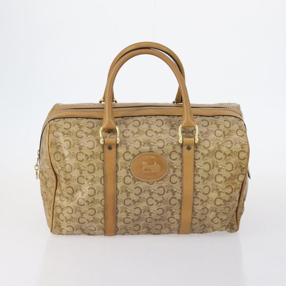 CELINE C Macadam Canvas Bag Nylon PVC Canvas Suede 4 Set Beige Auth bs30289