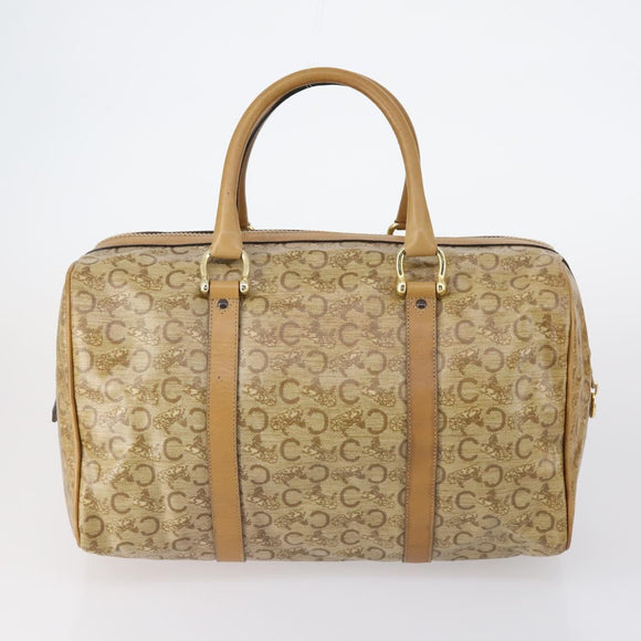 CELINE C Macadam Canvas Bag Nylon PVC Canvas Suede 4 Set Beige Auth bs30289