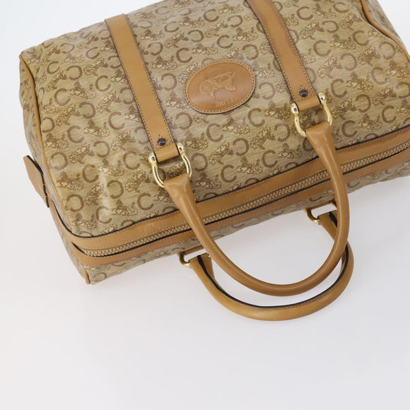 CELINE C Macadam Canvas Bag Nylon PVC Canvas Suede 4 Set Beige Auth bs30289