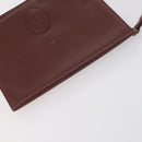 CARTIER Must Line Clutch Bag Leather 5 Set Bordeaux Gold Auth bs30290-10