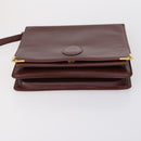 CARTIER Must Line Clutch Bag Leather 5 Set Bordeaux Gold Auth bs30290-11