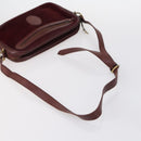 CARTIER Must Line Clutch Bag Leather 5 Set Bordeaux Gold Auth bs30290-15