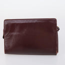 CARTIER Must Line Clutch Bag Leather 5 Set Bordeaux Gold Auth bs30290-19