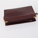 CARTIER Must Line Clutch Bag Leather 5 Set Bordeaux Gold Auth bs30290-20
