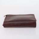 CARTIER Must Line Clutch Bag Leather 5 Set Bordeaux Gold Auth bs30290-21