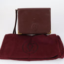 CARTIER Must Line Clutch Bag Leather 5 Set Bordeaux Gold Auth bs30290-7