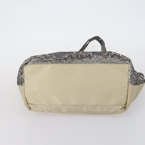 Salvatore Ferragamo Bag Leather Sequin PVC 4 Set Black Beige Silver Auth bs30291