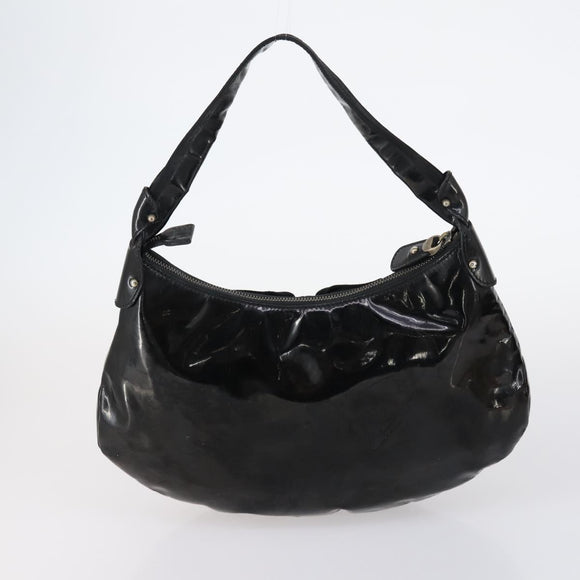 Salvatore Ferragamo Bag Leather Sequin PVC 4 Set Black Beige Silver Auth bs30291