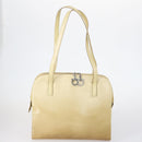 Salvatore Ferragamo Bag Leather Sequin PVC 4 Set Black Beige Silver Auth bs30291-2