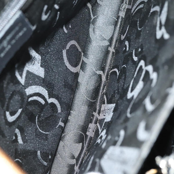 Salvatore Ferragamo Bag Leather Sequin PVC 4 Set Black Beige Silver Auth bs30291