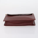 CARTIER Must Line Clutch Bag Leather 4 Set Bordeaux Gold Auth bs30292-10