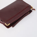 CARTIER Must Line Clutch Bag Leather 4 Set Bordeaux Gold Auth bs30292-19