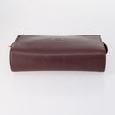 CARTIER Must Line Clutch Bag Leather 4 Set Bordeaux Gold Auth bs30292-20